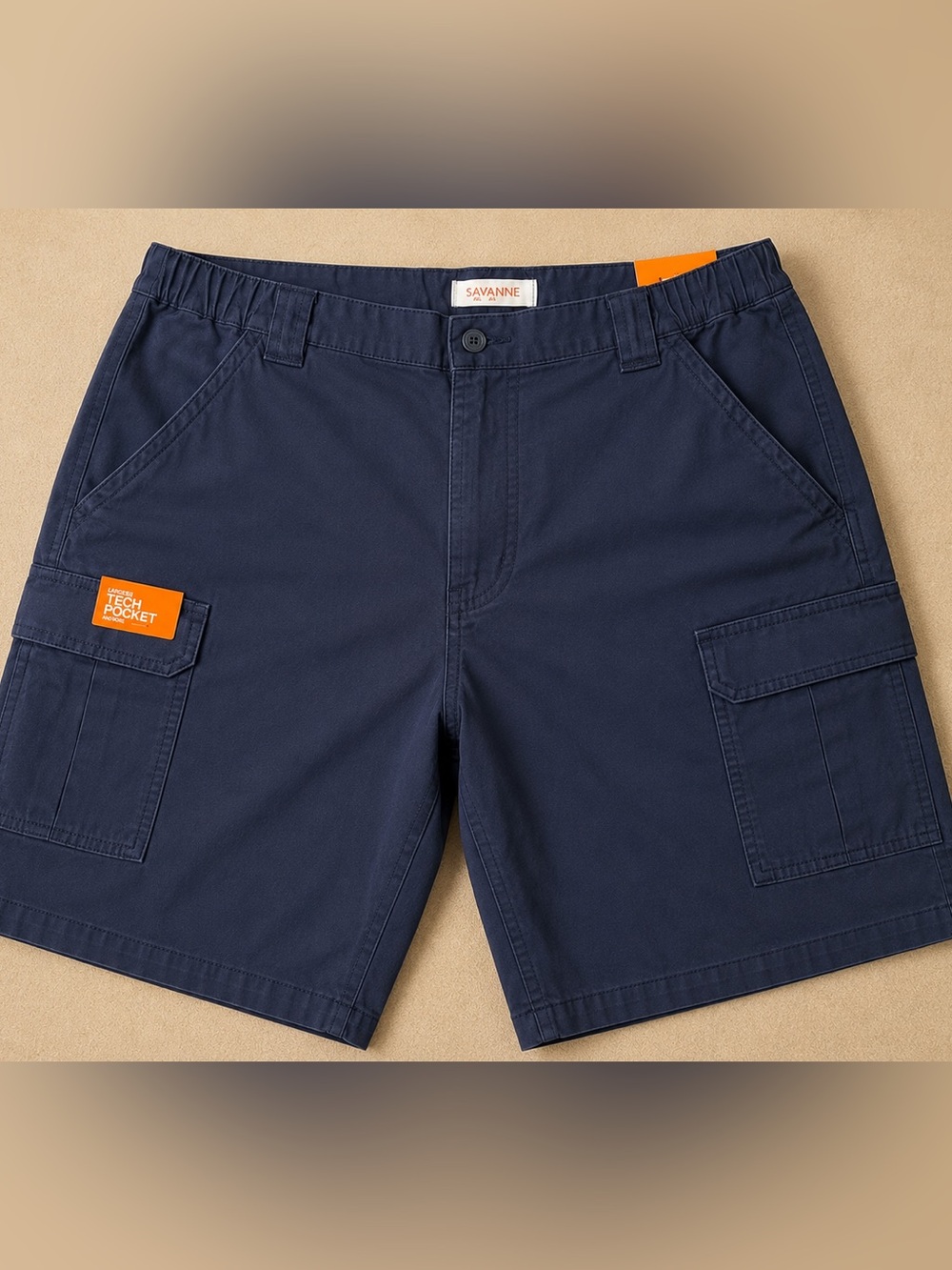 Savane Navy Cargo Shorts with Utility Pockets